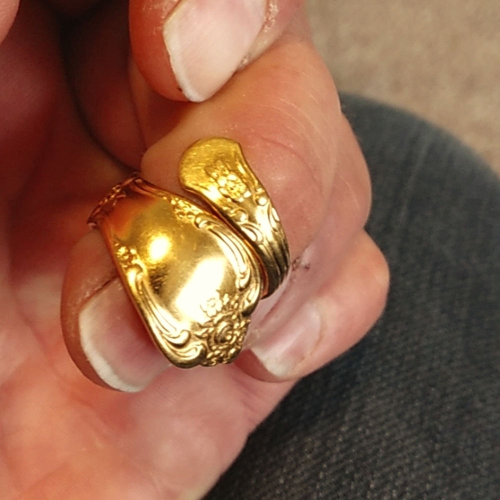 Vintage gold spoon ring